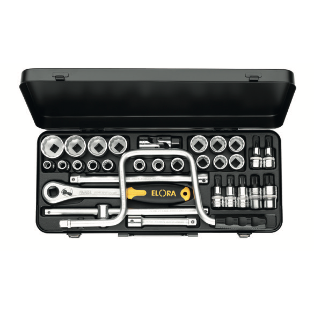 ELORA 770-LXZNU/ZNK 1/2" BI-HEXAGON SOCKET SET METRIC 31PCS