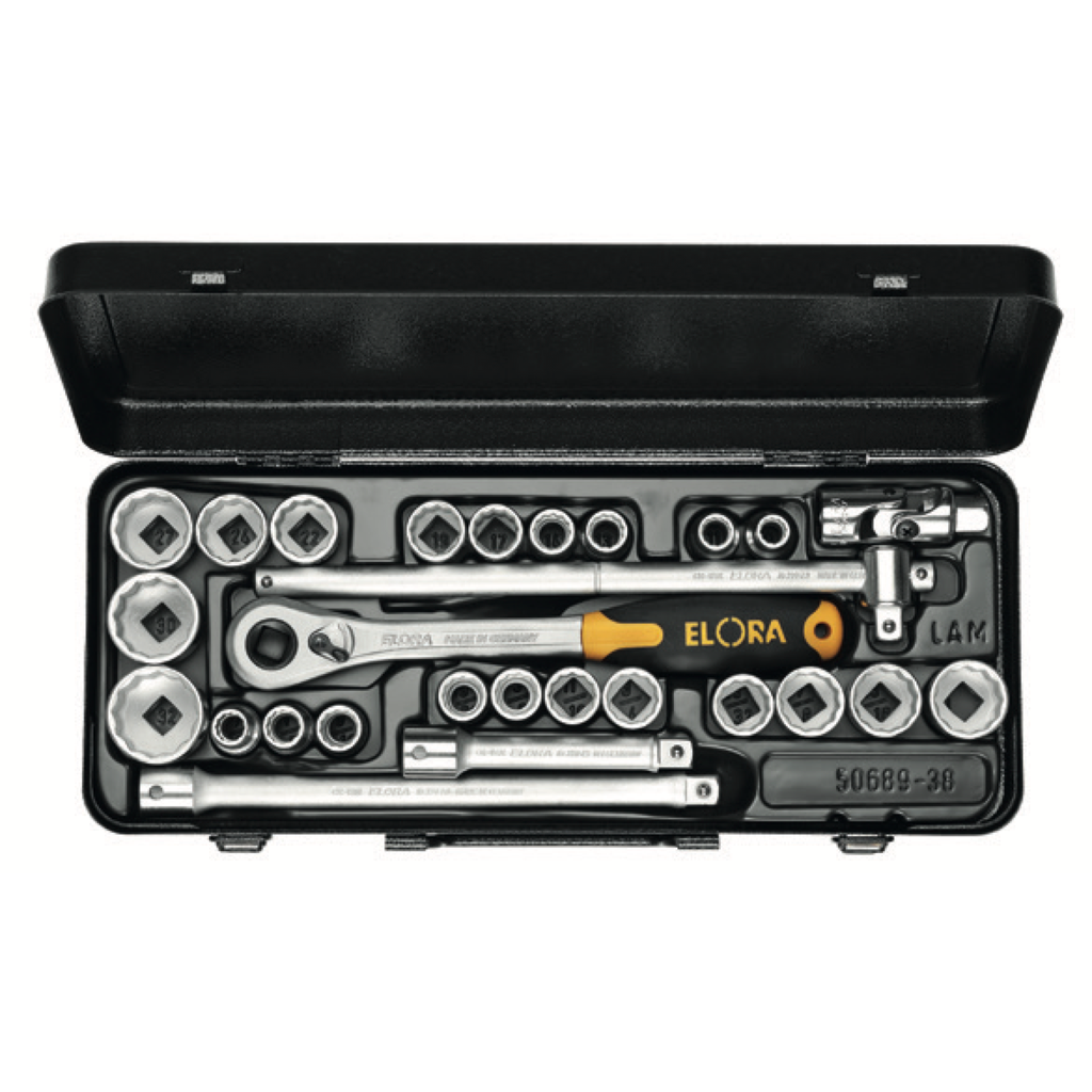 ELORA 770-OKLAMU 1/2" BI-HEXAGON SOCKET SET METRIC