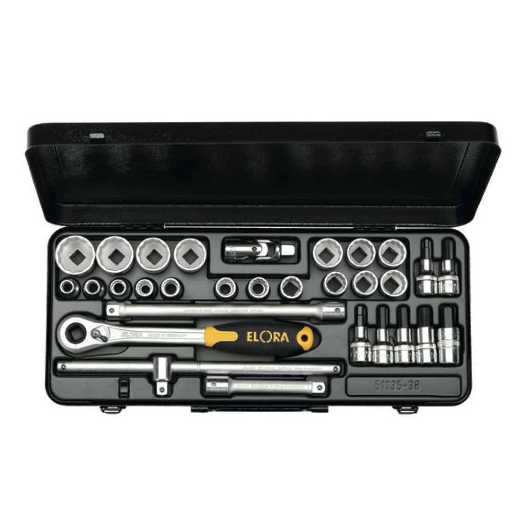 ELORA 770-OKLIMU/MK 1/2" BI-HEXAGON SOCKET SET METRIC 30PCS