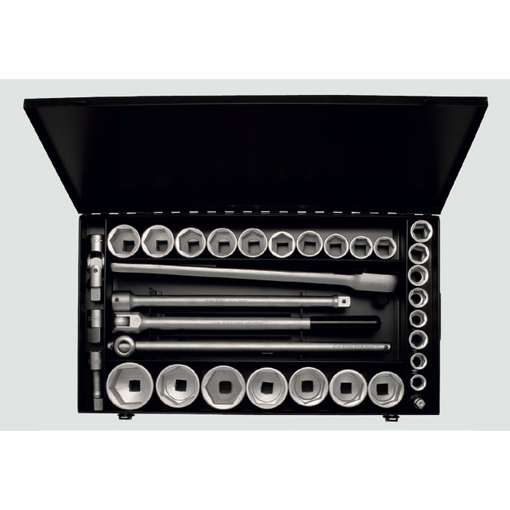 ELORA 770-S24/1 MU 3/4" BI-HEXAGON SOCKET SET METRIC 34 PCS