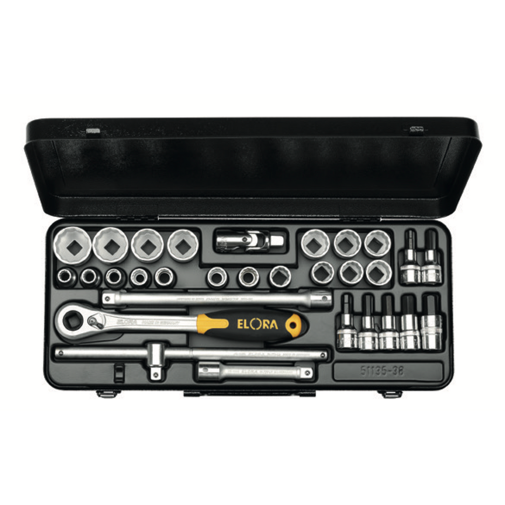 ELORA 771-OKLIMU/MK 1/2" HEXAGON SOCKET SET METRIC 30PCS