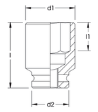 ELORA 790A 1/2" IMPACT SOCKET HEXAGON INCHES