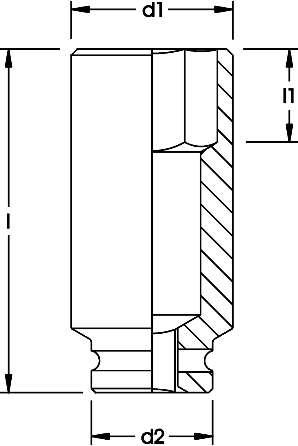 ELORA 790DW 1/2" IMPACT SOCKET THIN WALLED HEXAGON