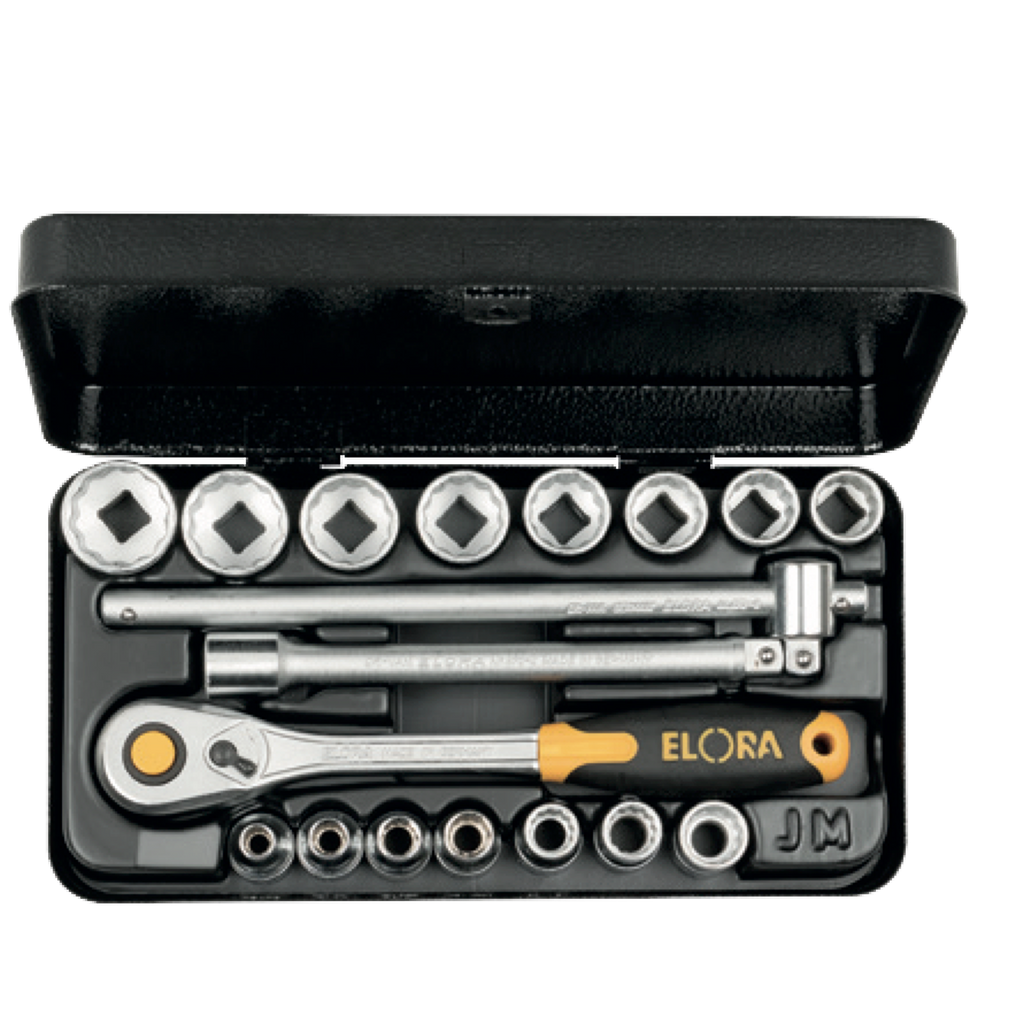 ELORA 871-JMU 3/8" HEXAGON SOCKET SET METRIC 18 PCS