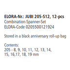 ELORA JUBI 205-S12 COMBINATION SPANNER SET ROLL UP BAG