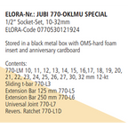 ELORA JUBI 770-OKLMU 1/2" SOCKET SET 10-32MM