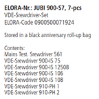 ELORA JUBI 900-S7 VDE SCREWDRIVER SET ROLL UP BAG 7PCS