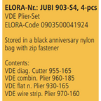 ELORA JUBI 903-S4 VDE PLIER SET NYLON BAG WITH ZIP FASTENER 4PCS