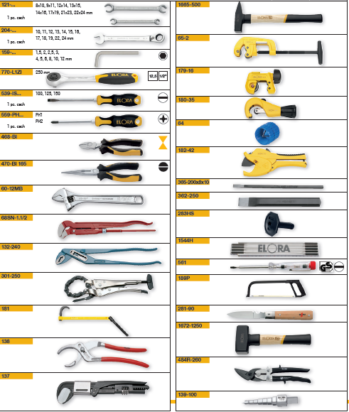 ELORA WS-8M 59 PCS METRIC PLUMBING TOOL SET