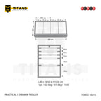 (FORCE 10215) PRACTICAL 5 DRAWER TROLLEY, EMPTY