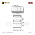 (FORCE 10216) PRACTICAL 6 DRAWER TROLLEY, EMPTY