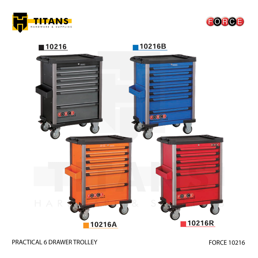 (FORCE 10216) PRACTICAL 6 DRAWER TROLLEY, EMPTY