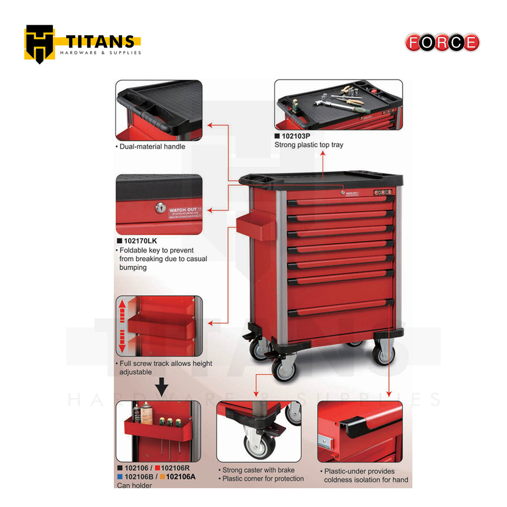 (FORCE 10217) PRACTICAL 7 DRAWER TROLLEY, EMPTY