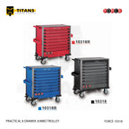 (FORCE 10318) PRACTICAL 8 DRAWER JUMBO TOOL TROLLEY, EMPTY