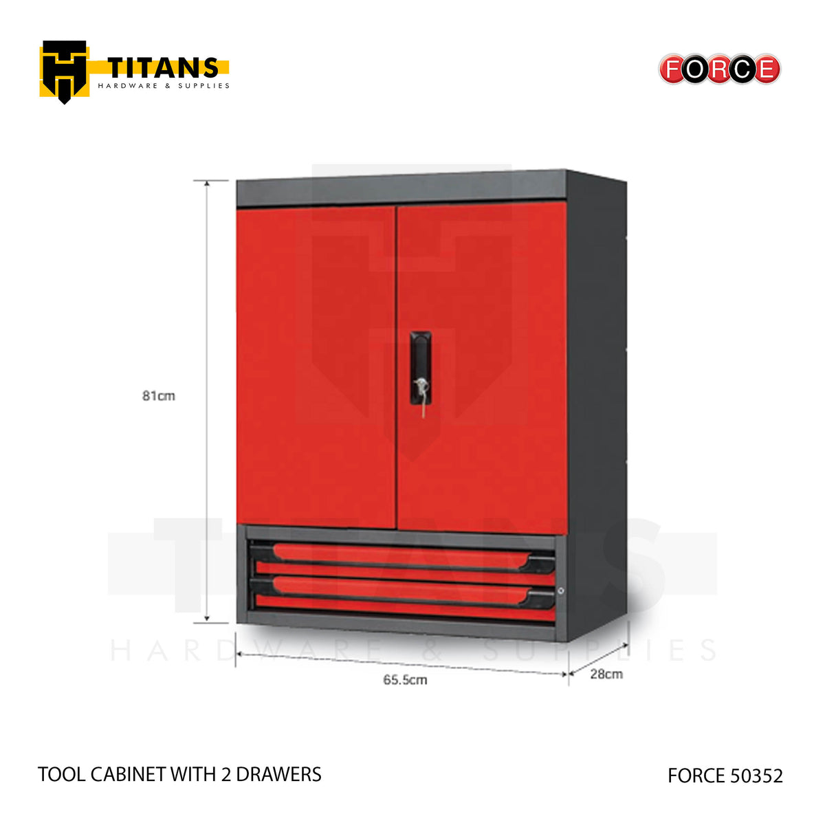(FORCE 10352) TOOL CABINET WITH 2 DRAWERS, EMPTY