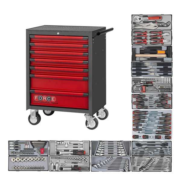 (FORCE 10517-245) PRACTICAL 7 DRAWER TOOL TROLLEY WITH 245 TOOLS