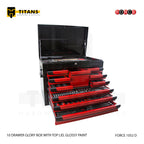 (FORCE 1052 D) 10 DRAWER GLORY BOX WITH TOP LID, GLOSSY PAINT, EMPTY