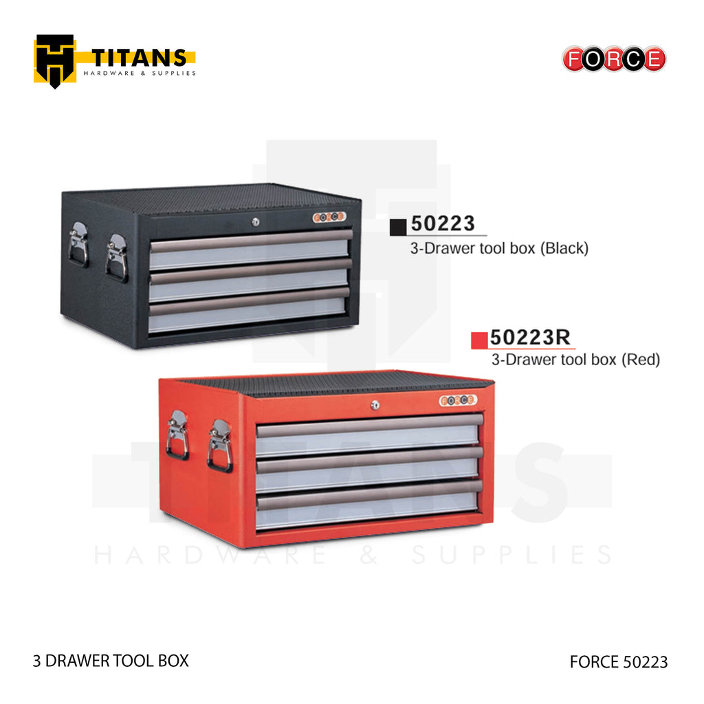 (FORCE 50223) 3 DRAWER TOOL BOX, EMPTY