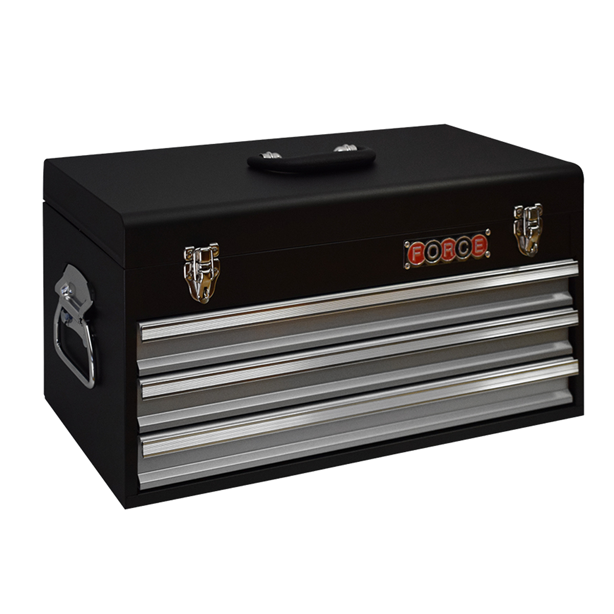 (FORCE 50223 S) 3 DRAWER BLACK/RED TOOL BOX WITH TOP LID, EMPTY Main image