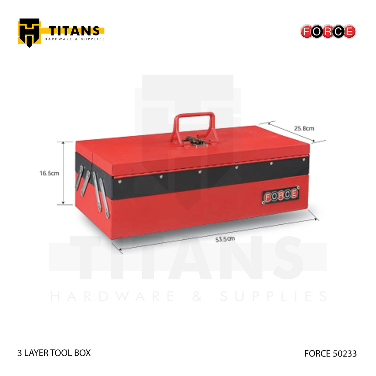 (FORCE 50233) 3 LAYER TOOL BOX, EMPTY