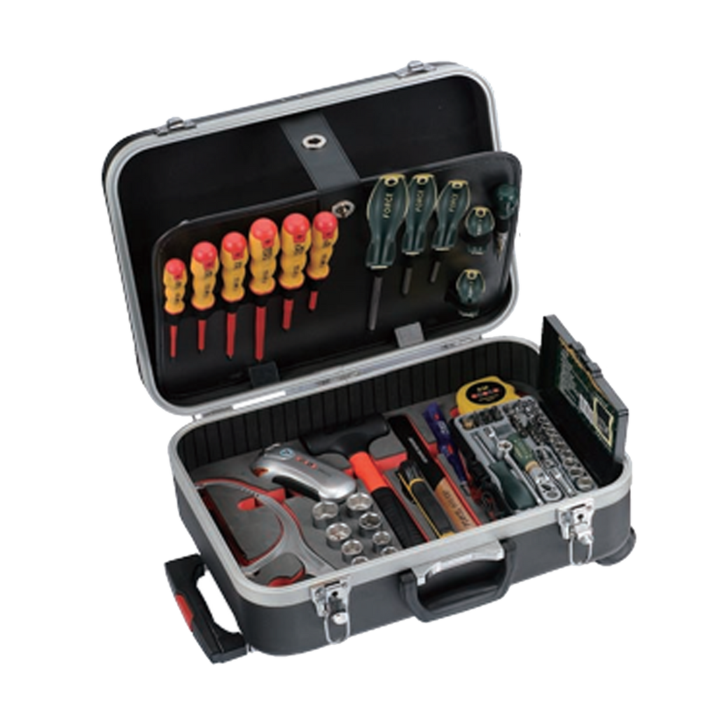 (FORCE 50234-107) 107PCS BLACK TOOL SUITCASE, ROLLABLE, TOOLS INCLUDED