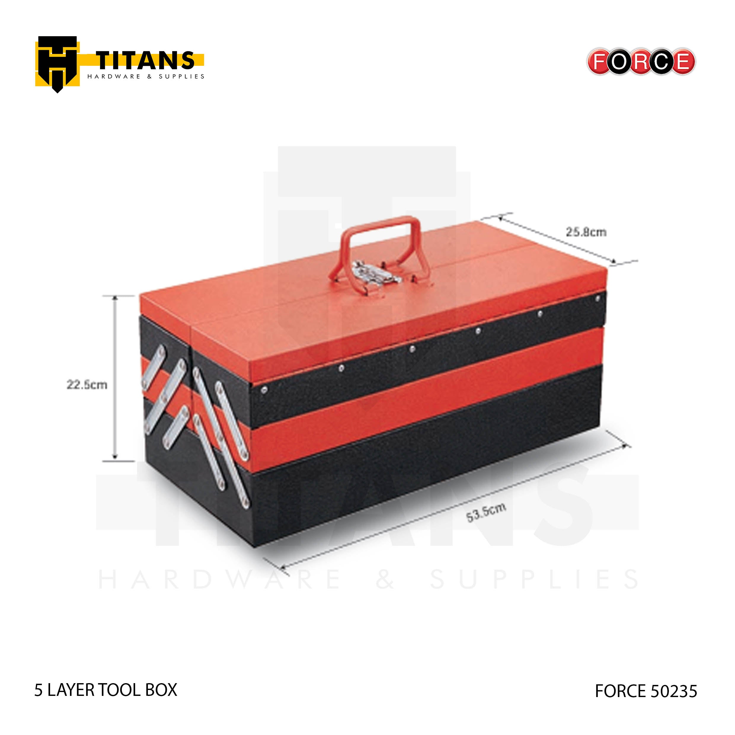 (FORCE 50235) 5 LAYER TOOL BOX, EMPTY Secondary image