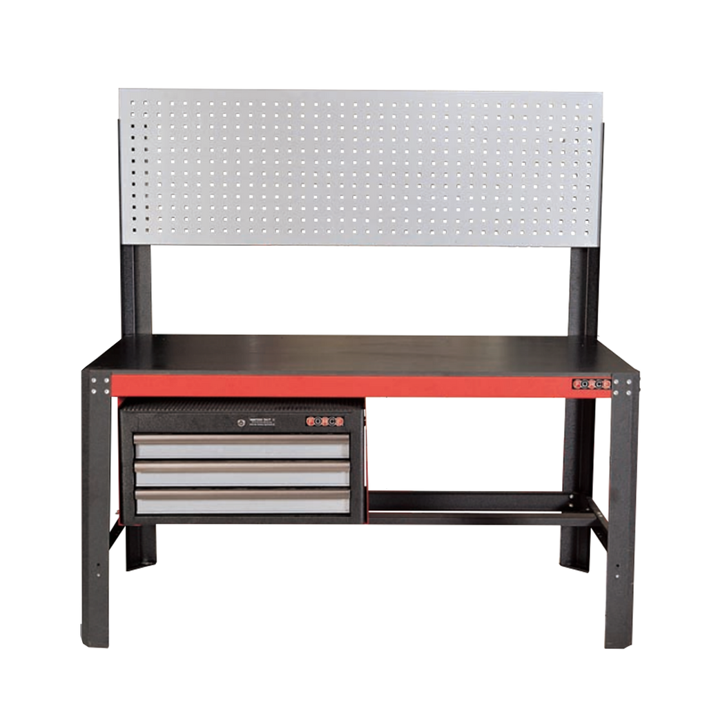 (FORCE 50253) HEAVY-DUTY WORKBENCH WITH DRAWERS & FIBERBOARD, EMPTY