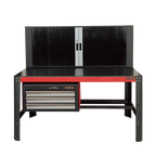 (FORCE 50254) HEAVY-DUTY WORKBENCH WITH DRAWERS & LOCKABLE CABINET, EMPTY