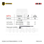 (FORCE 647A) DOUBLE CLICK TORQUE WRENCH, 1.1/2" DR