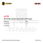 (FORCE 647H) 60 TEETH RATCHET HEAD (20X28.5MM)
