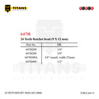 (FORCE 647H) 24 TEETH RATCHET HEAD (9X12MM)