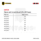(FORCE 68520) OPEN END WRENCH HEAD (20X28.5MM)