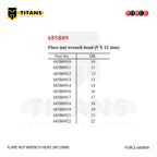 (FORCE 685B09) FLARE NUT WRENCH HEAD (9X12MM)