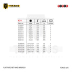 (FORCE 824) FLAT RATCHET RING WRENCH