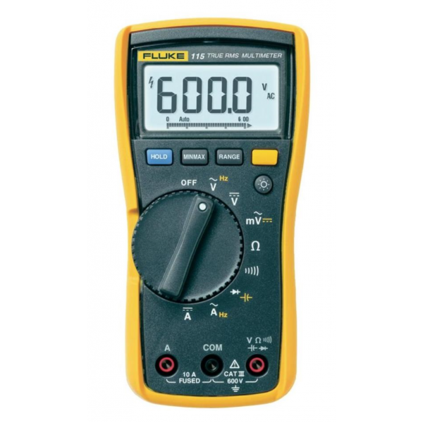 Fluke 115 True RMS Digital Multimeter, 600V, 10A, CAT III Main image