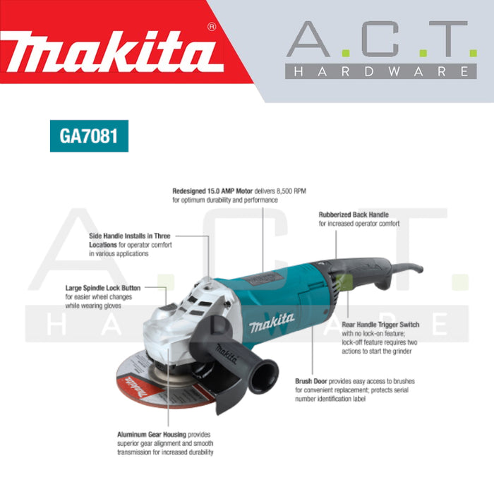 MAKITA GA7081 CORDED ANGLE GRINDER