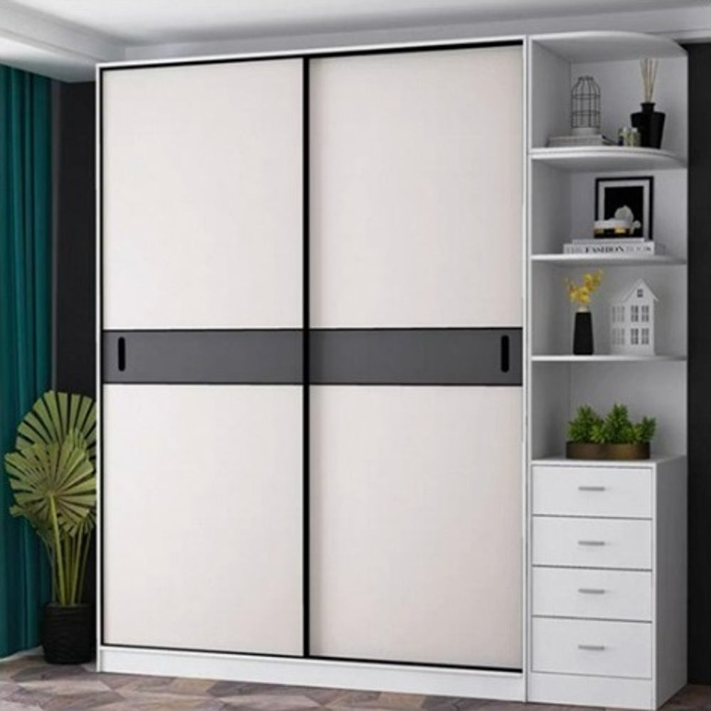S.H H18 Wardrobe Sliding Door Roller With Two Way Damper - 2 Doors