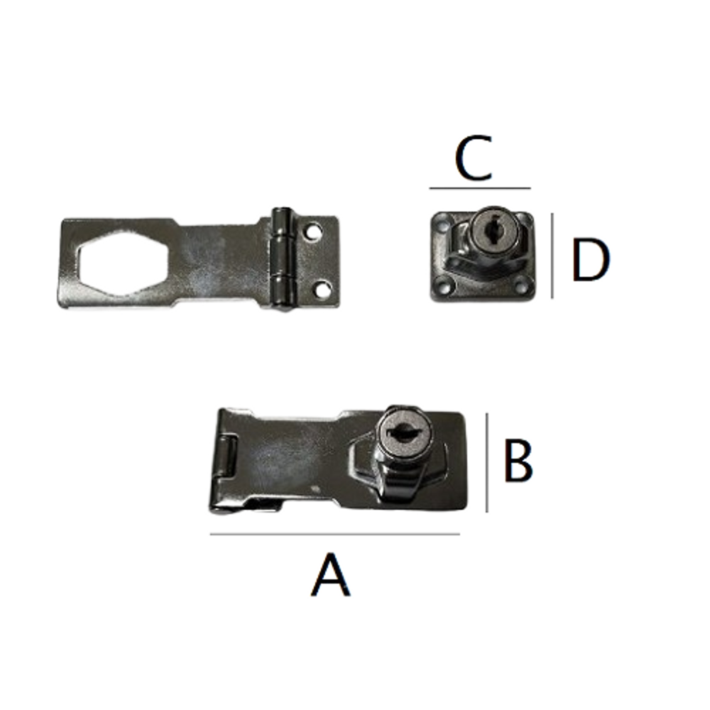 S.H Hasp & Staples With Lock - Chrome