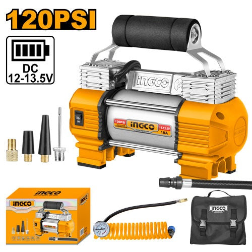 INGCO 12V PORTABLE CAR AIR COMPRESSOR 120PSI AAC2508