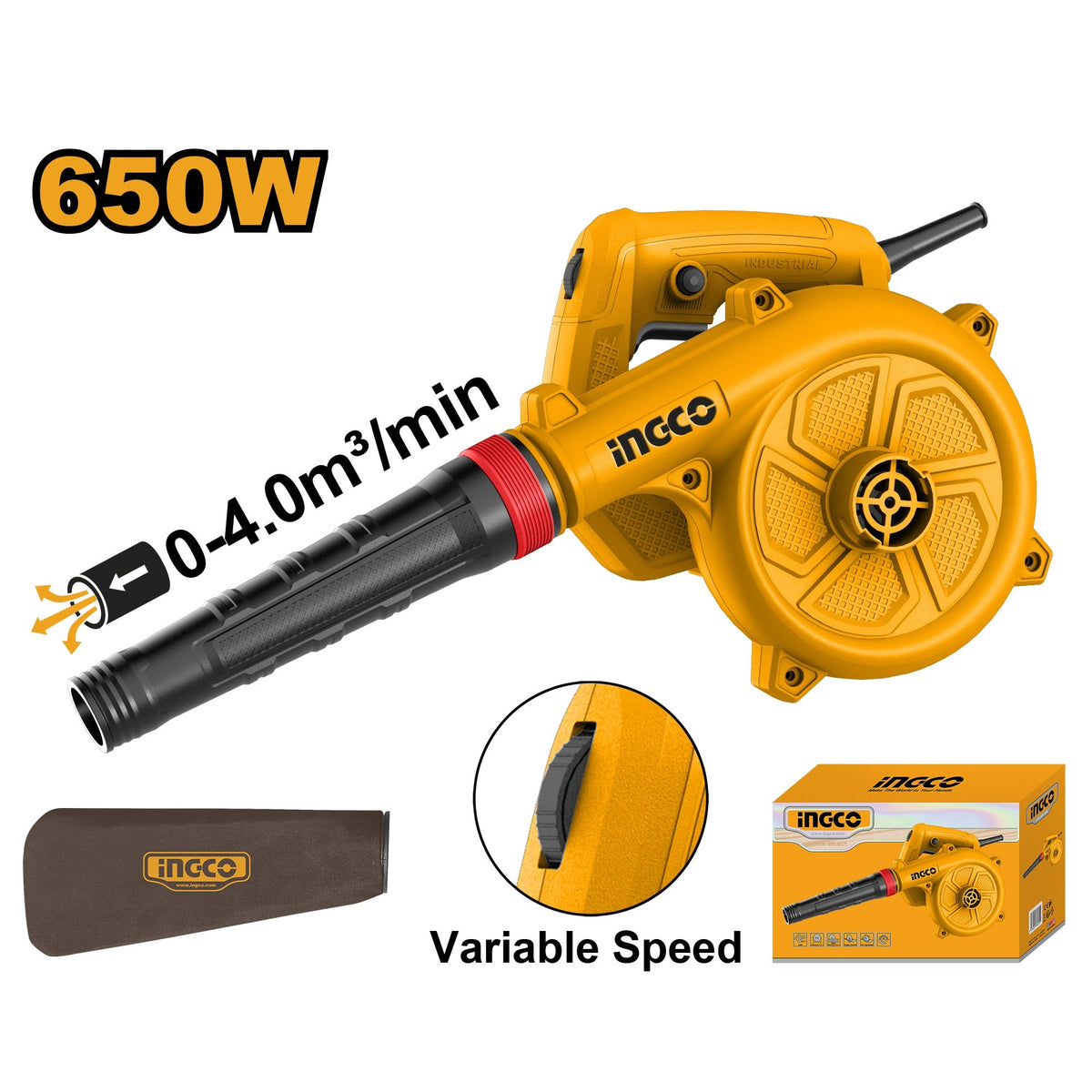 INGCO ASPIRATOR BLOWER VAR. SPEED 0-16500RPM 650W AB6508 Main image