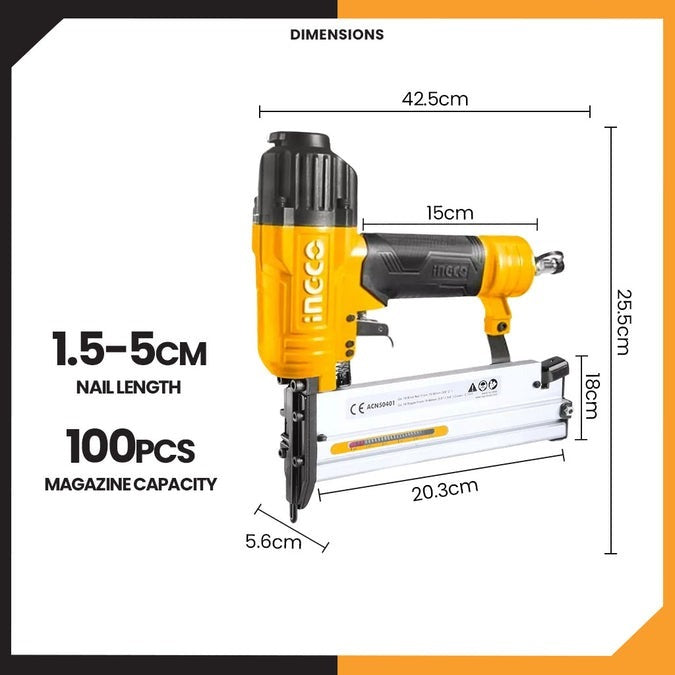 INGCO 2 IN 1 AIR COMBO BRAD & CROWN NAILER ACN50401