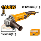 INGCO 5" 125MM ANGLE GRINDER 1100W AG110038