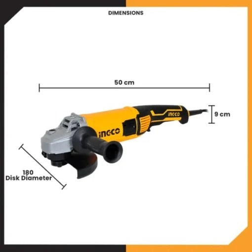 INGCO 180MM (7") ANGLE GRINDER, 2000W, AG200018