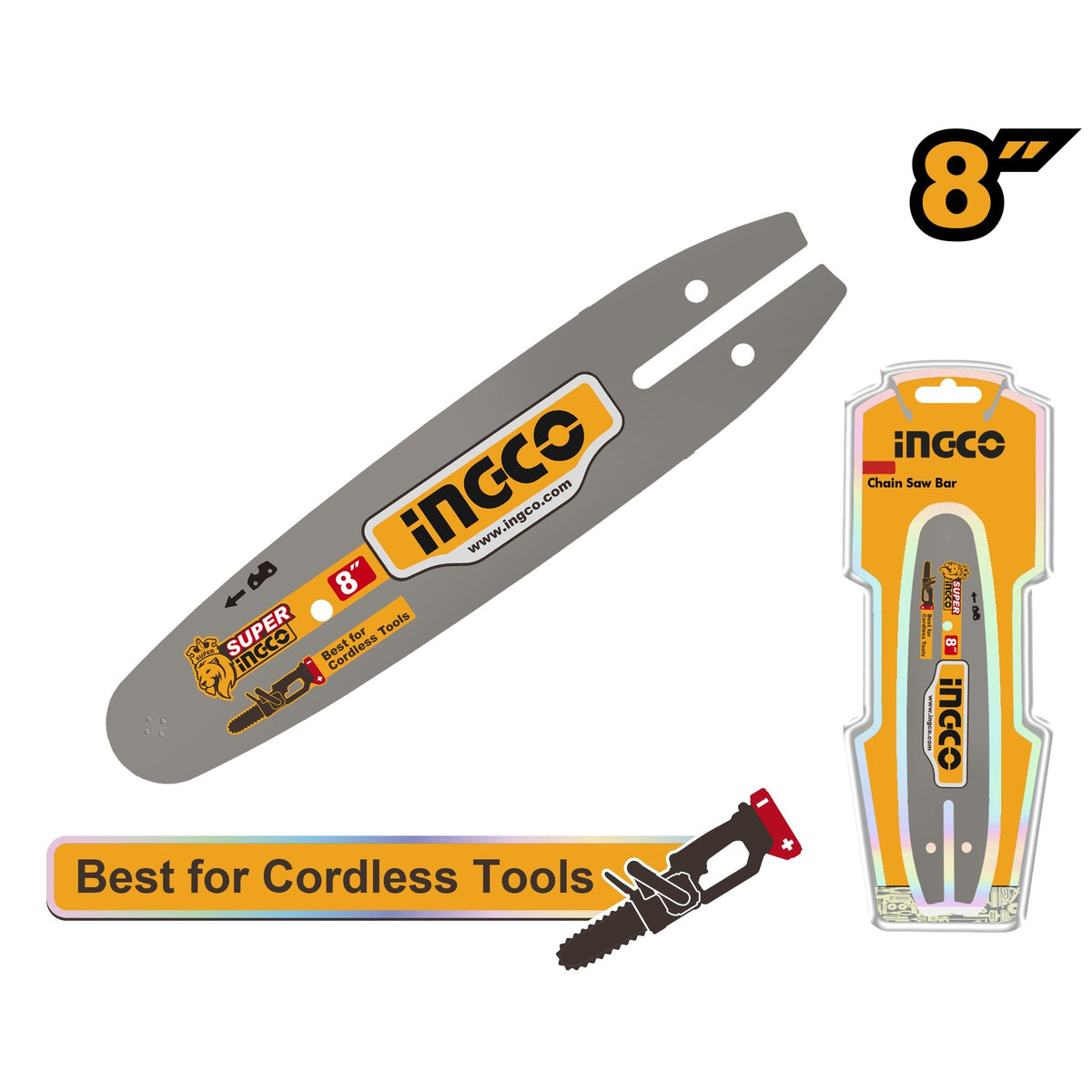INGCO CHAIN SAW GUIDE BAR 8" FOR CGSLI2085 AGSB50801 Main image