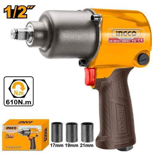 INGCO AIR IMPACT WRENCH 1/2" DR. MAX. TORQUE 610NM, AIW12562 Main image