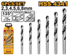 INGCO 6PCS HSS DRILL BIT SET SIZE 2,3,4,5,6,8MM AKD1055