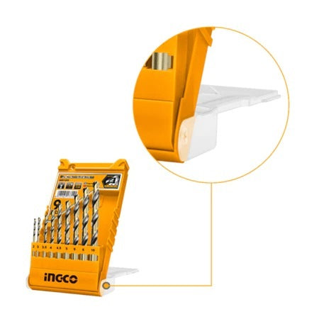 INGCO 9PCS HSS DRILL BIT SET SIZE 2,3,3.5,4,4.5,5,6,8,10MM AKD1095