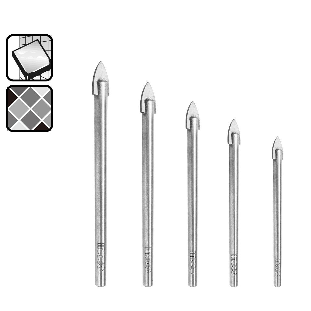 INGCO 5PCS GLASS & TILE DRILL BIT SET 4,5,6,8 & 10MM AKD7058