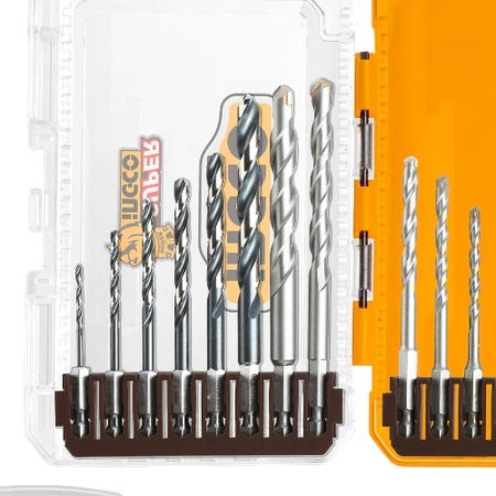 INGCO 16PCS METAL MULTI-FUCTION & WOOD DRILL BIT SET AKDL11606 Secondary image