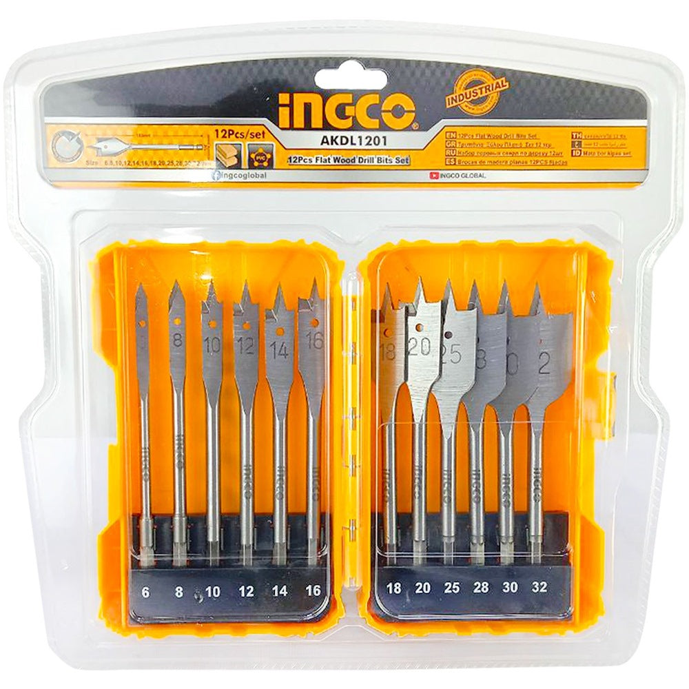 INGCO 12PCS WOOD ZIP BIT SET 6.0-32MM AKDL1201